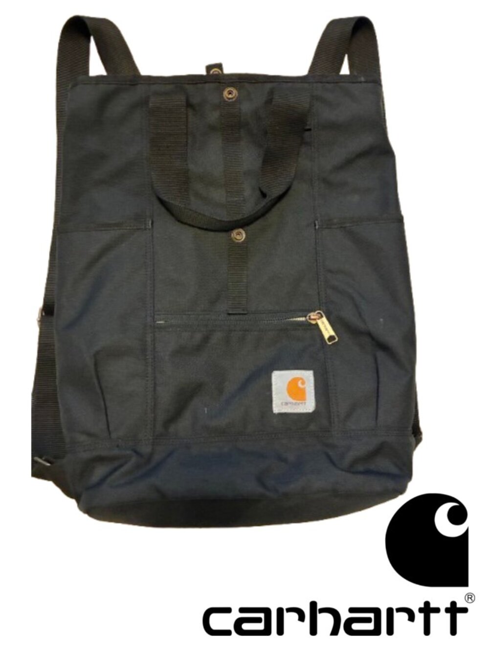 Carhartt Convertible Backpack Tote Laptop Bag Black Rain Defender 17"